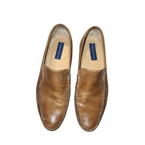 Giorgio Brutini Mens Tan Leather Driving Loafers Moc Toe Slip On Shoes Size 10.5
